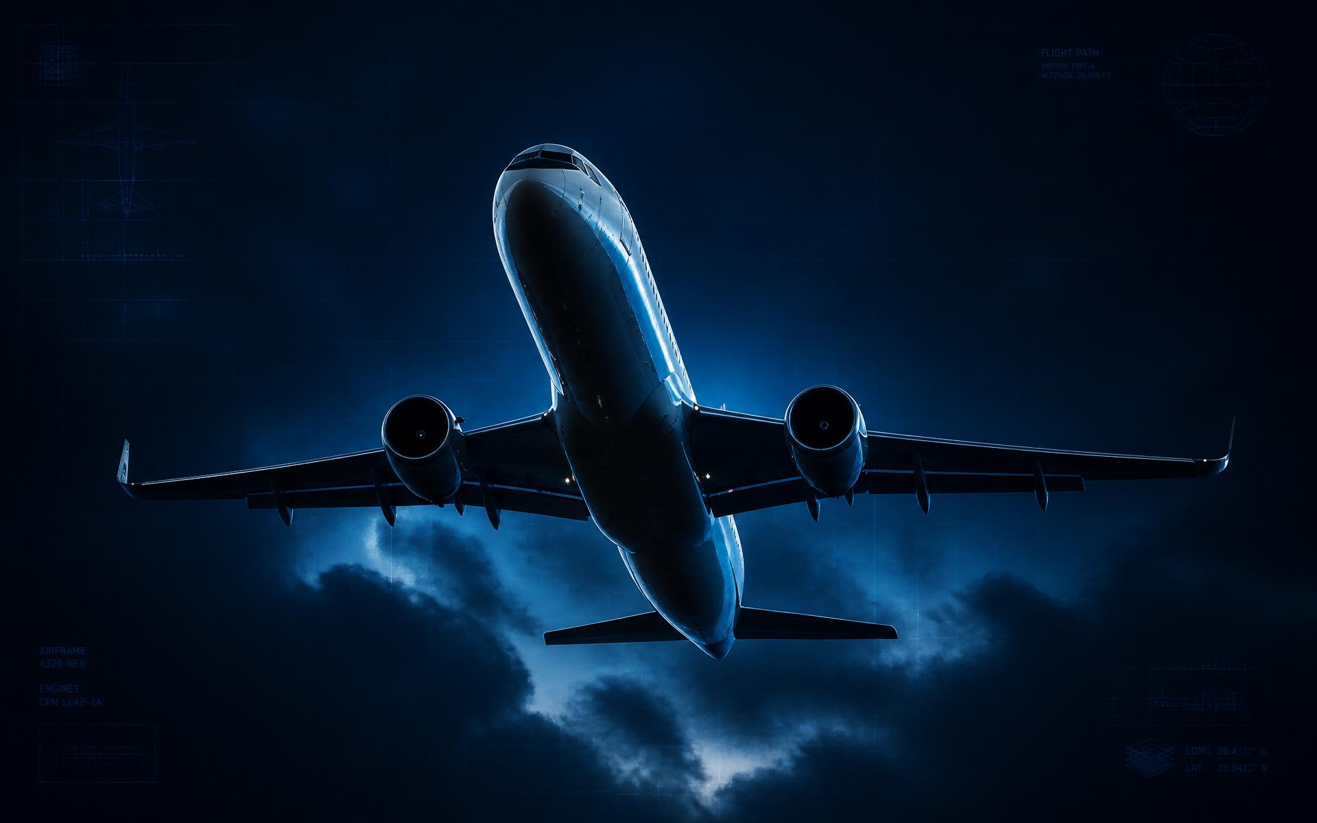 Commercial jet aircraft in flight